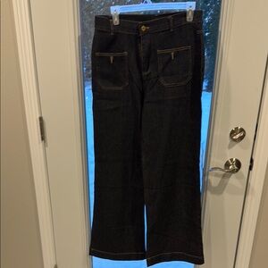 Dark Denim Wide-Leg Jeans